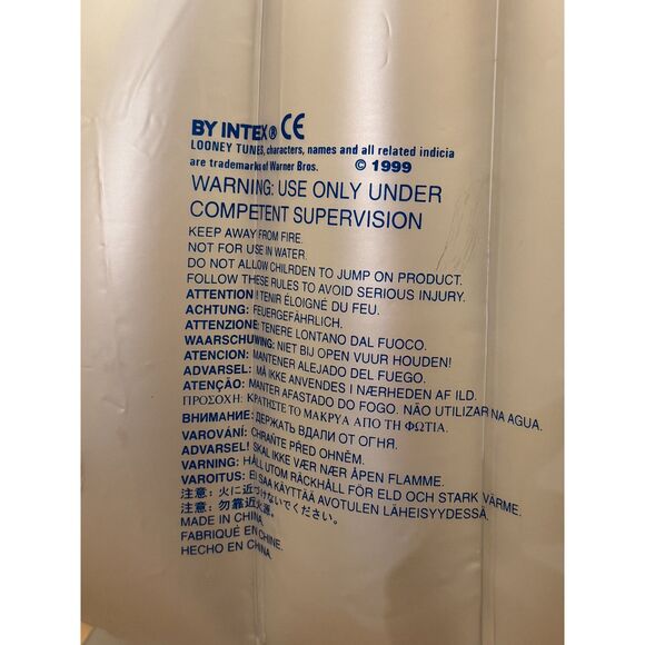 Vintage 1999 Looney Tunes Tweety Bird Kids Inflatable Chair Warner Brothers - Picture 5 of 12